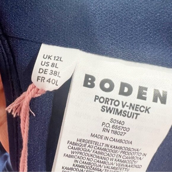 Boden Women’s Porto V-Neck Rik Rak Swimsuit - Size 8L - Picture 14 of 14